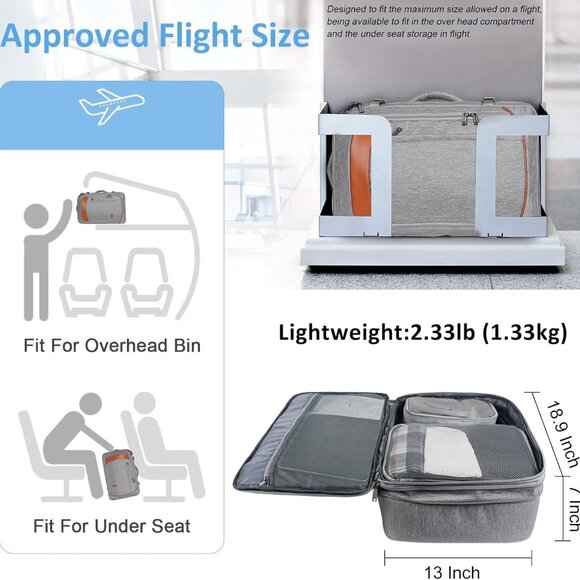 Carry on Backpack, Extra Large 40L Airline Approved Travel Backpacks - Picture 6 of 9